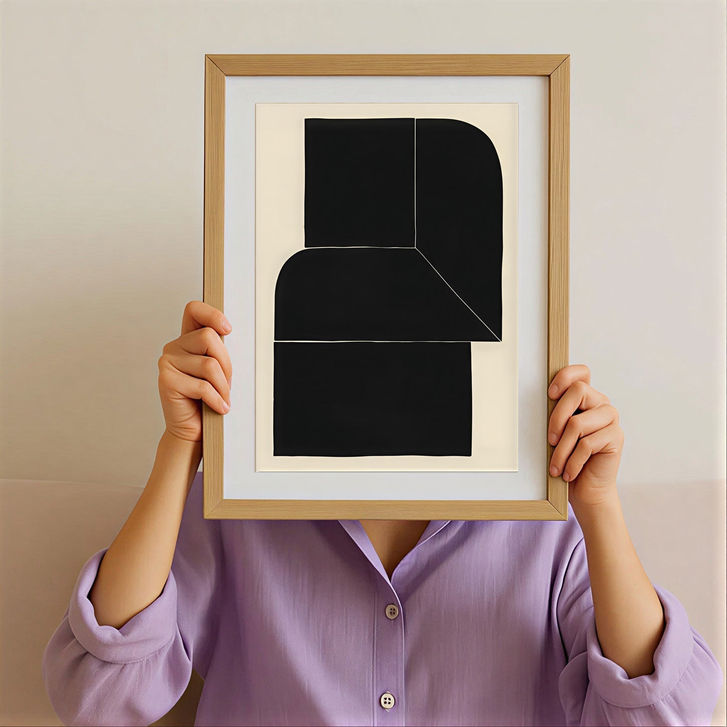 Black Minimalist Abstract Wall Art Print