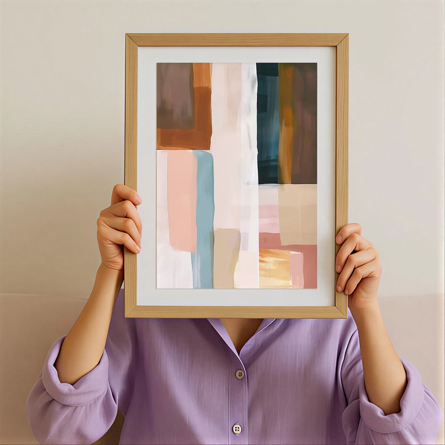 Modern neutral abstract wall art print