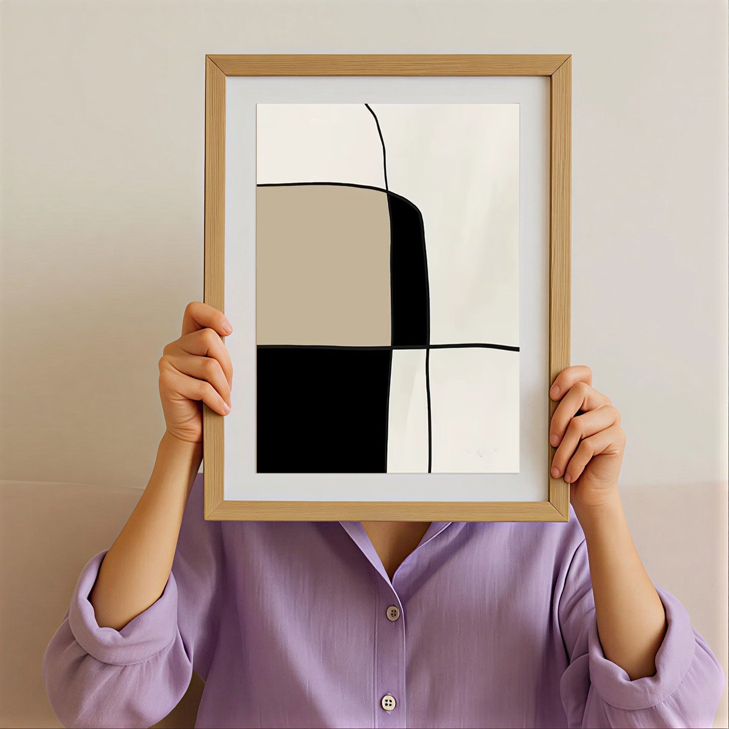 Neutral abstract wall art print