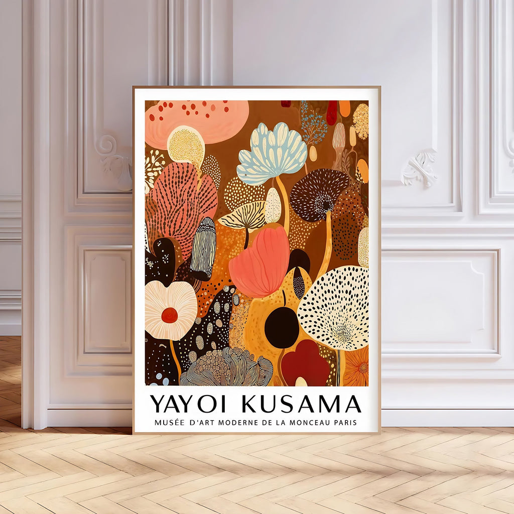 Yayoi Kusama inspired floral art print