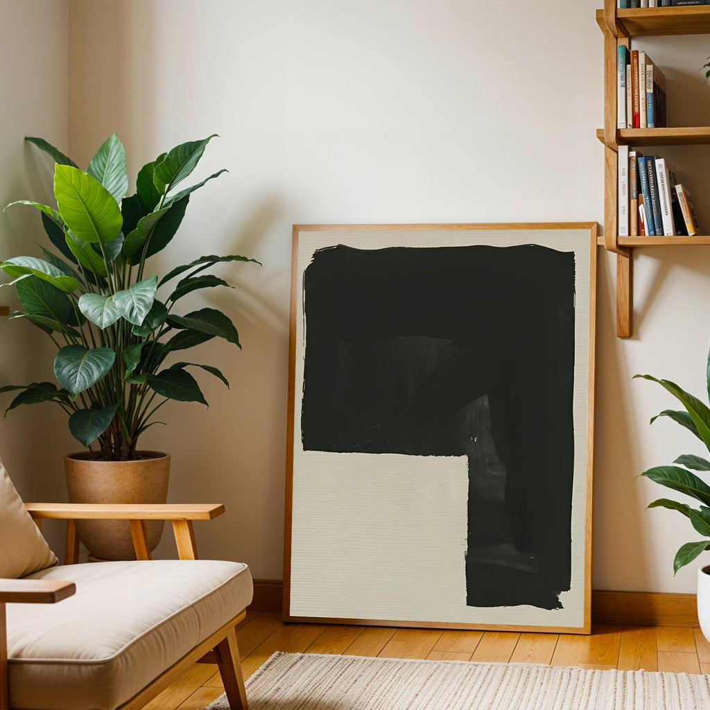 Modern black minimalist abstract wall art print