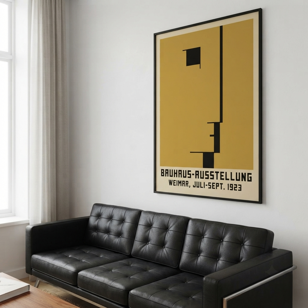 Minimalist geometric Bauhaus exhibition art print