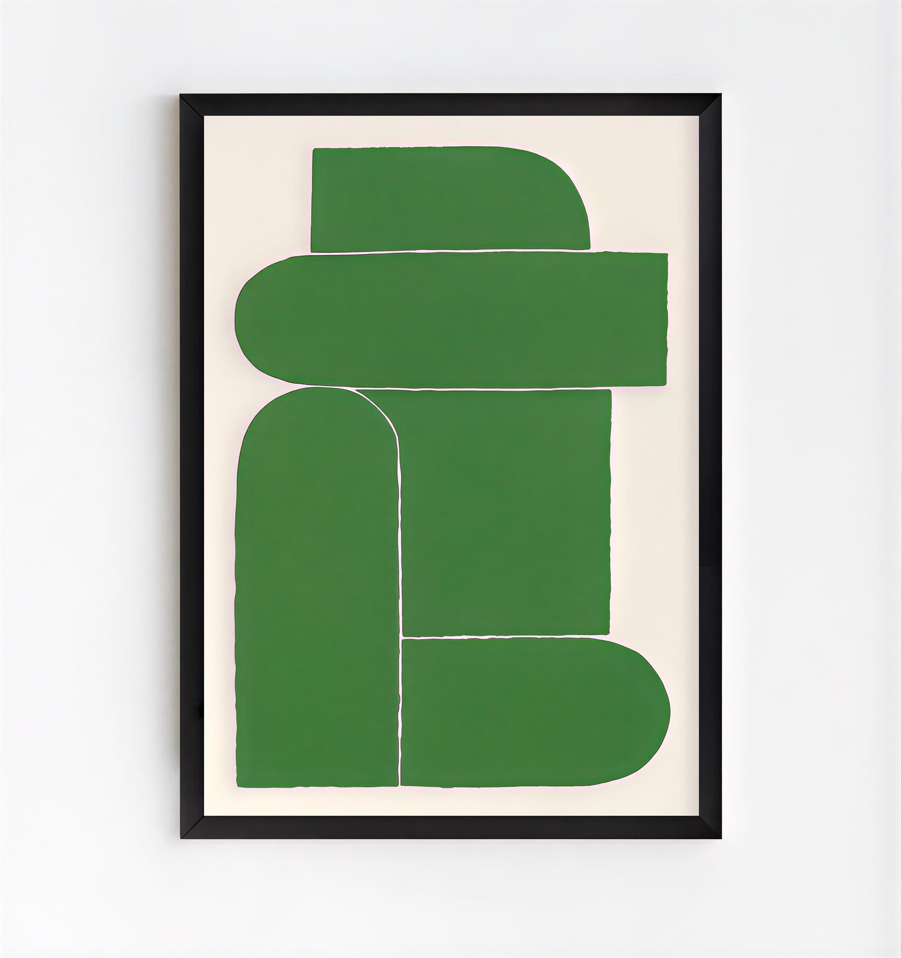 Modern abstract green wall art print