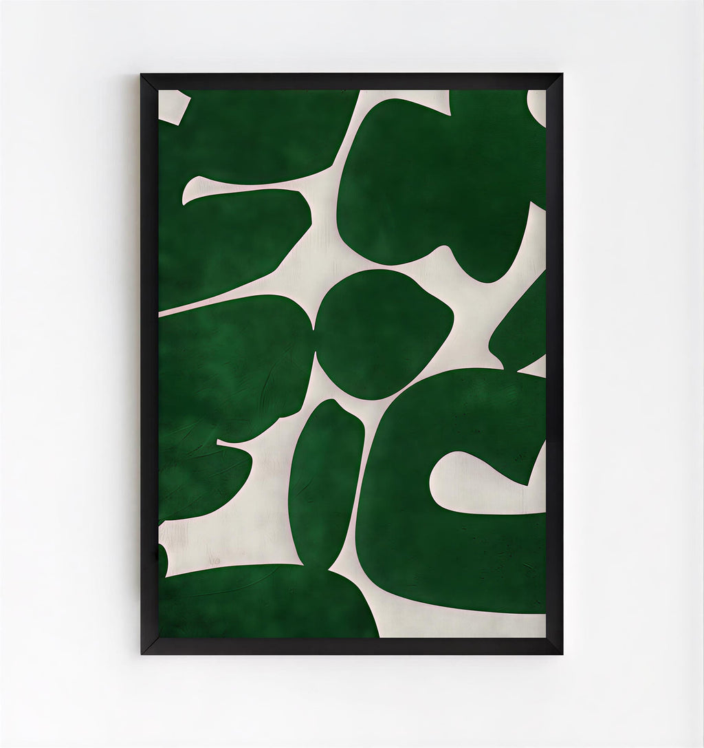 Green abstract wall art print