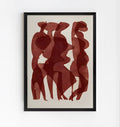 Red Tones Abstract Figurative Art Print