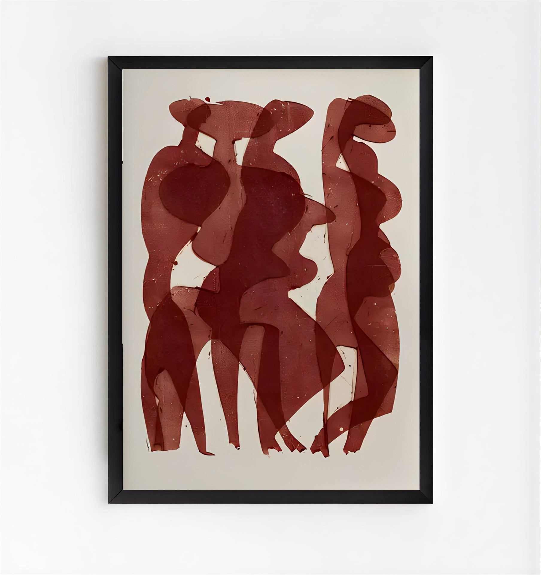 Red Tones Abstract Figurative Art Print