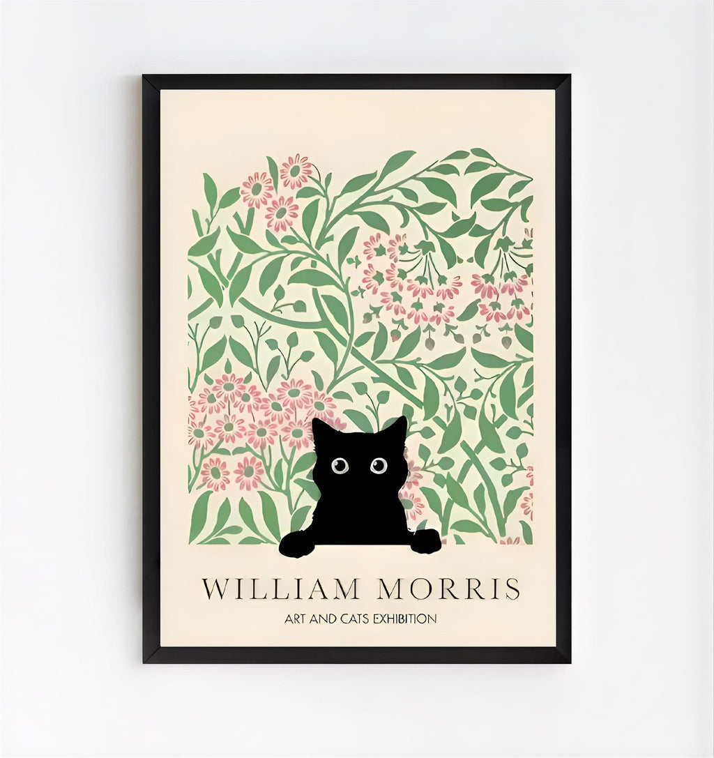 William Morris Black Cat Print