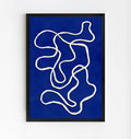 Blue abstract wall art print