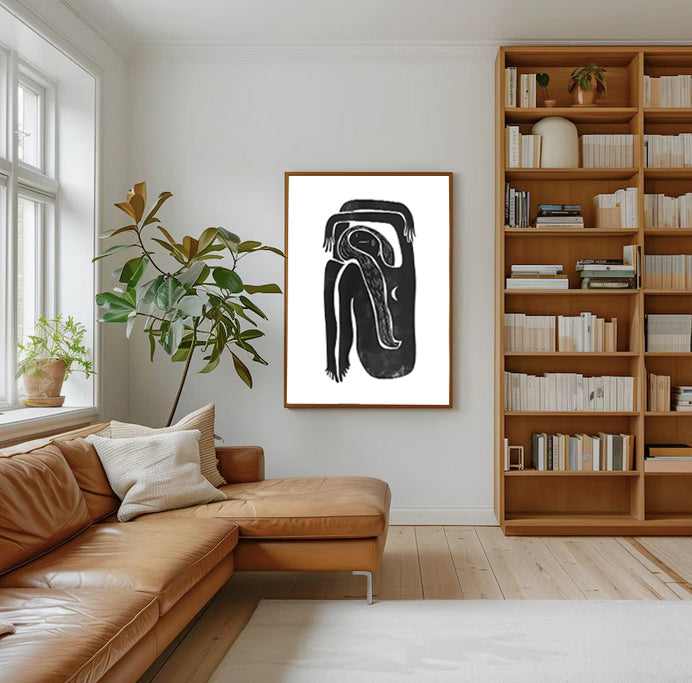 Abstract Minimalist Black Line Art Print