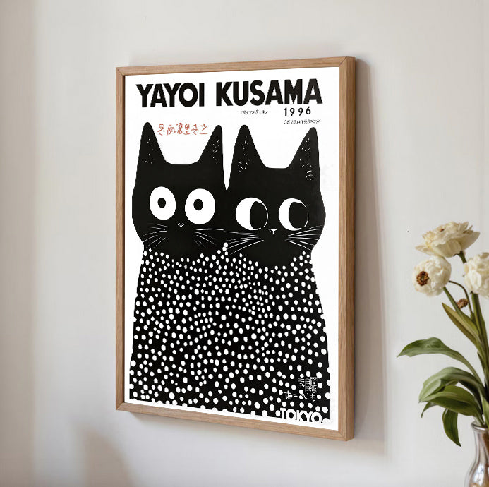 Yayoi Kusama Cat Print Poster (1996) – Polka Dot Art Wall Decor