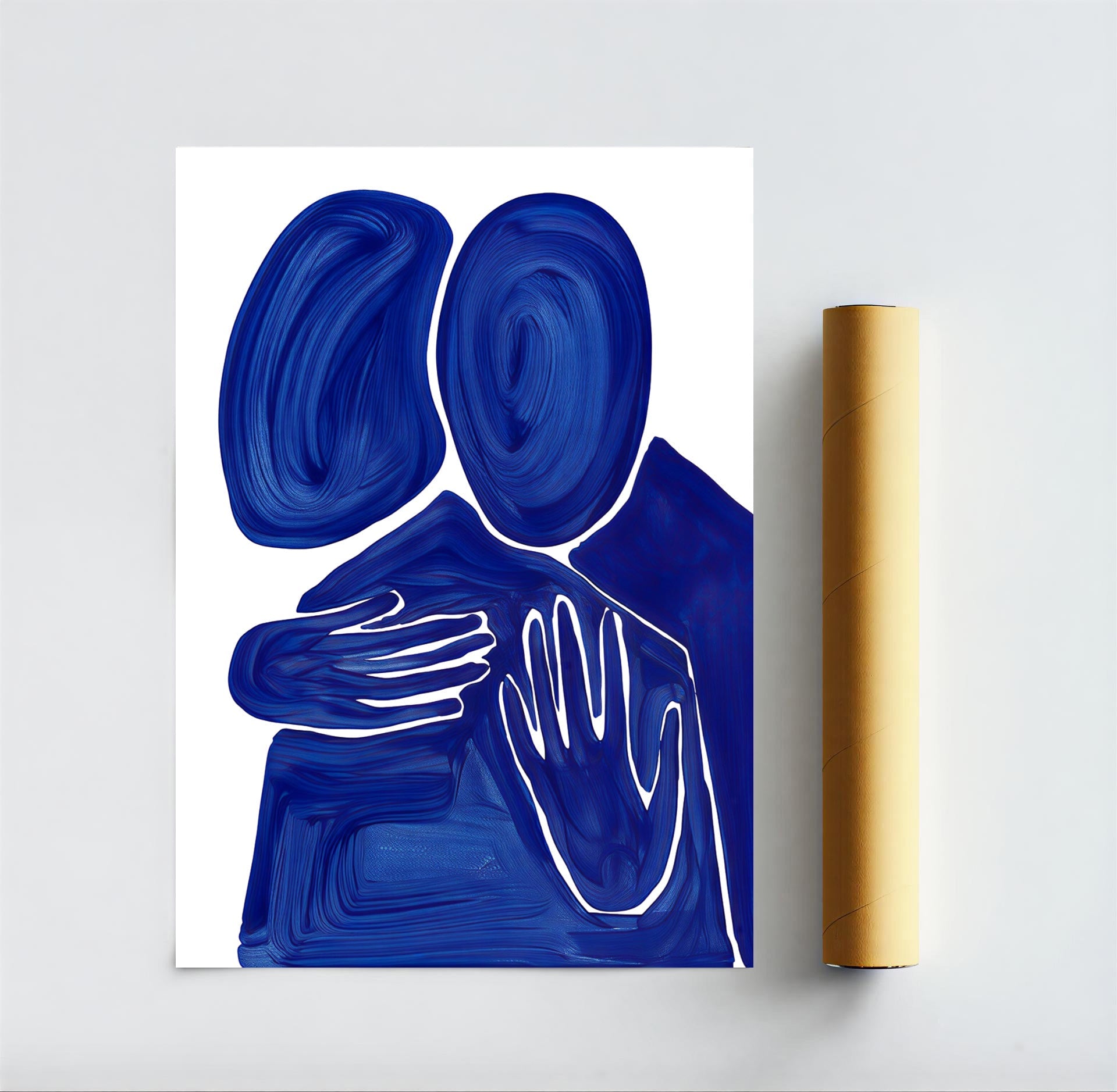 Abstract Blue Embrace Art Print