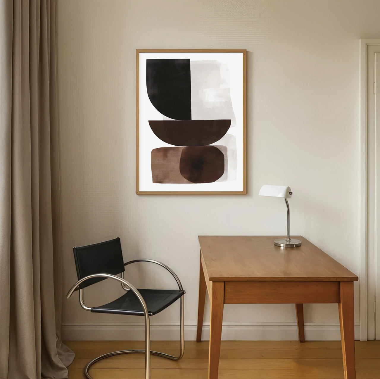 Abstract wall art in neutral tones