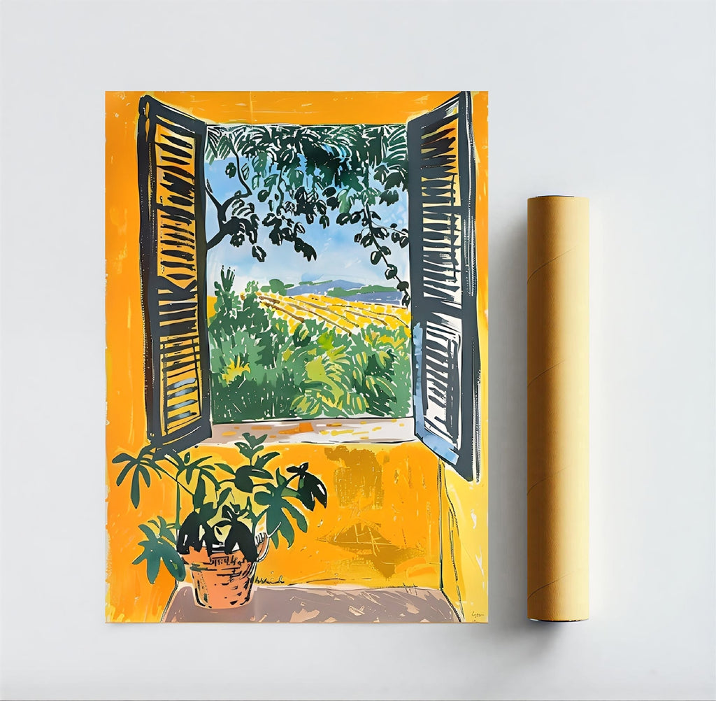 Matisse-inspired window view art print