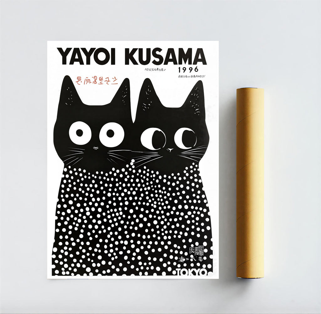 Yayoi Kusama Cat Print Poster (1996) – Polka Dot Art Wall Decor