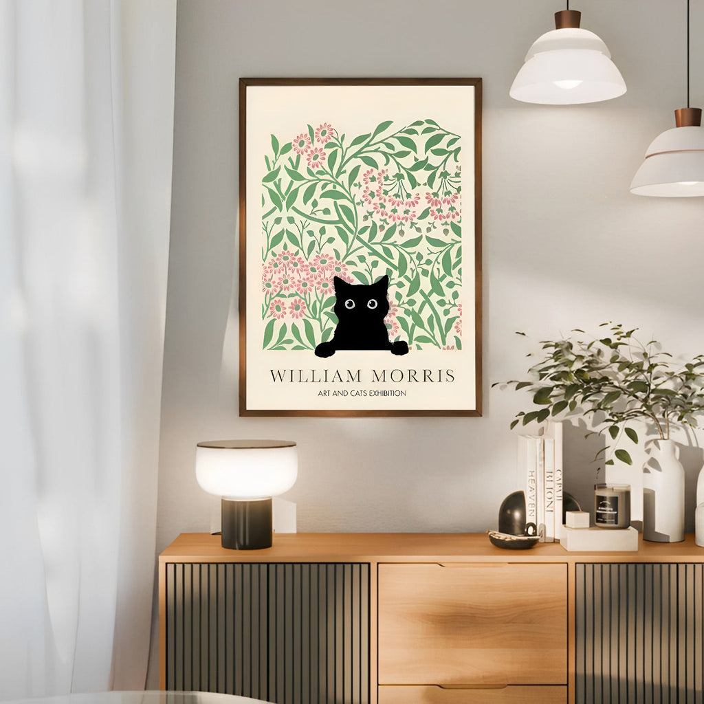 William Morris Black Cat Print