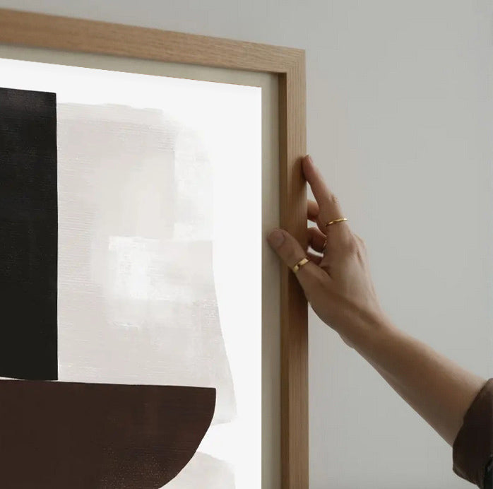 Abstract wall art in neutral tones
