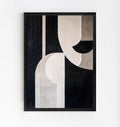 Abstract geometric wall art print in black and beige