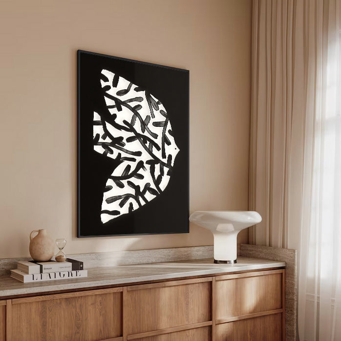 Abstract Black and White Wall Art Print
