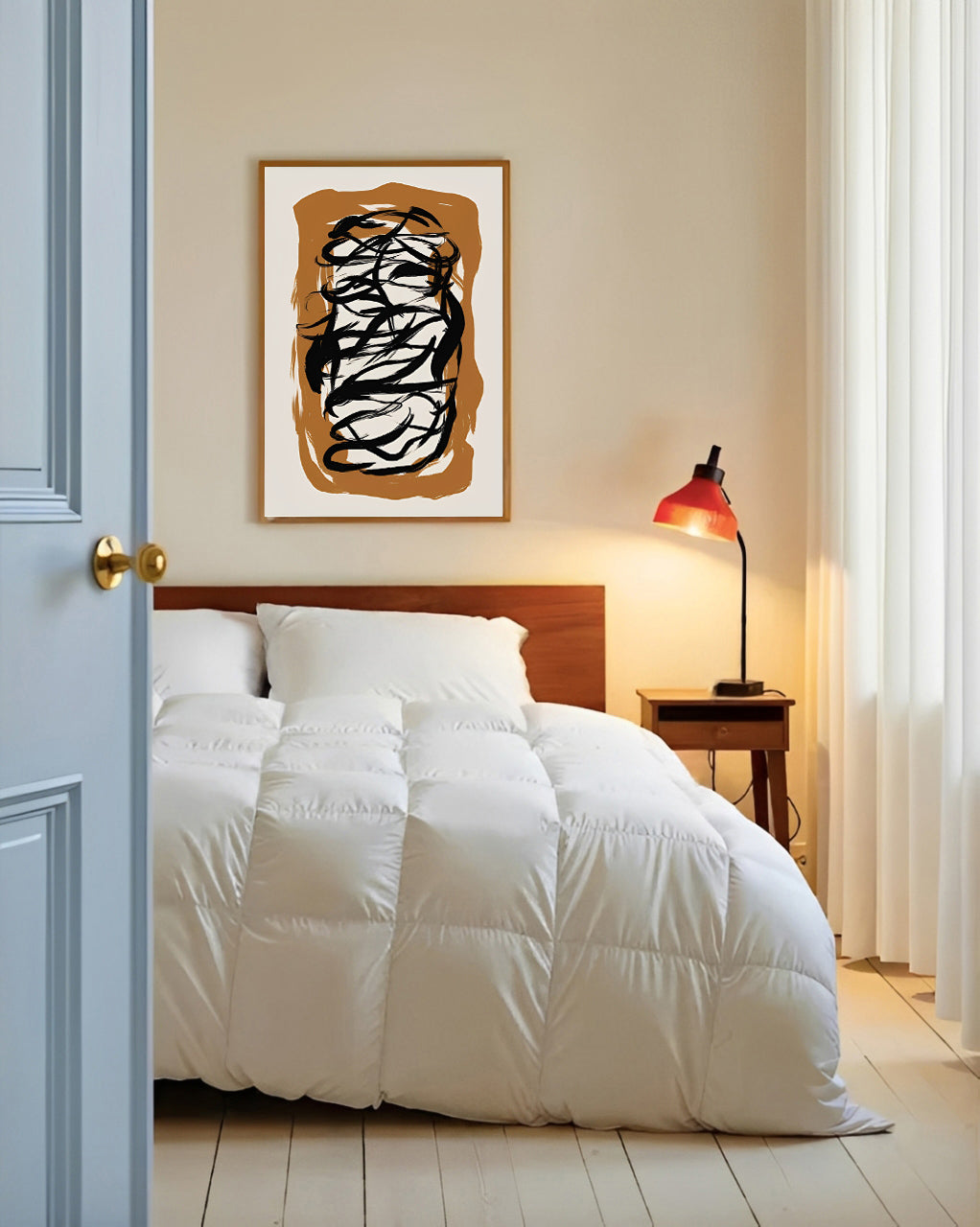 Black Abstract Brush Stroke Wall Art Print