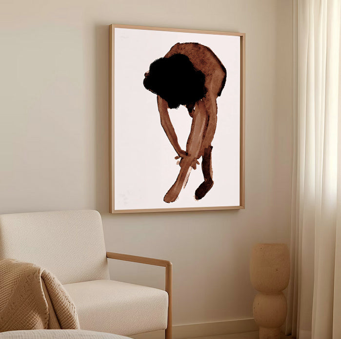 Abstract watercolor figure wall art print