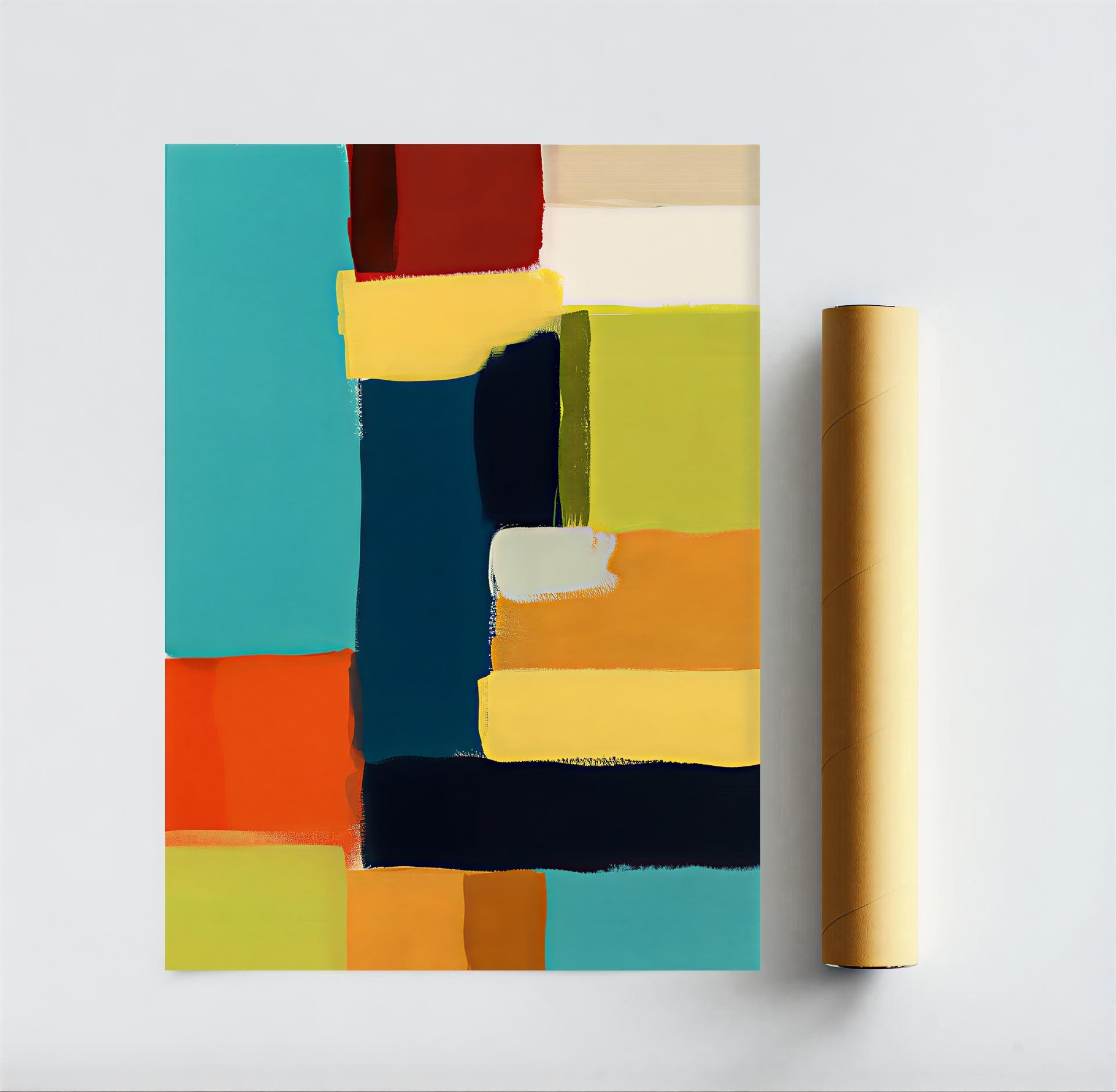 Mid century modern geometric art print