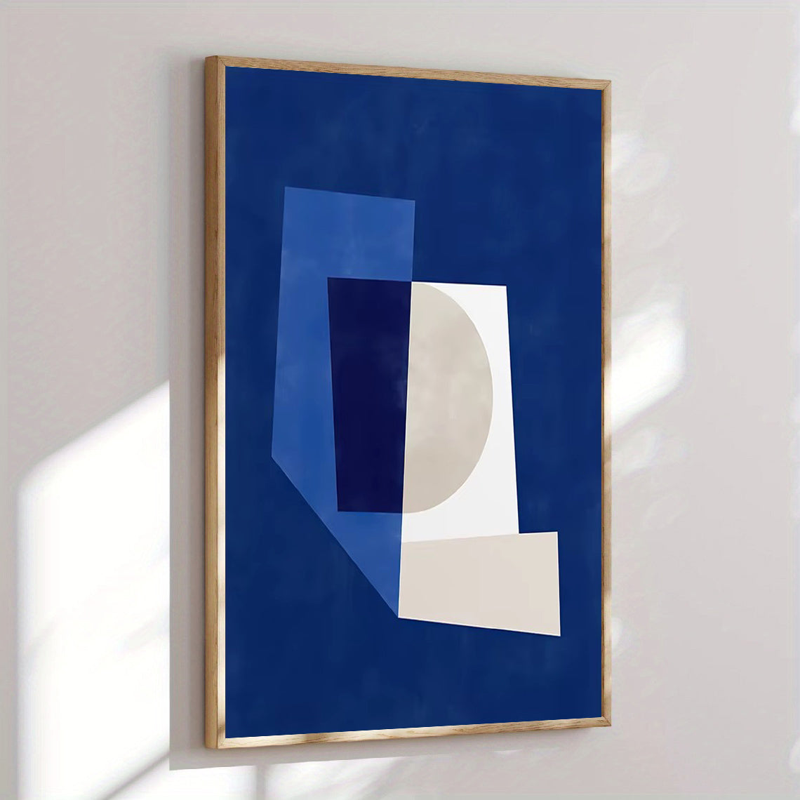 Blue abstract geometric wall art print