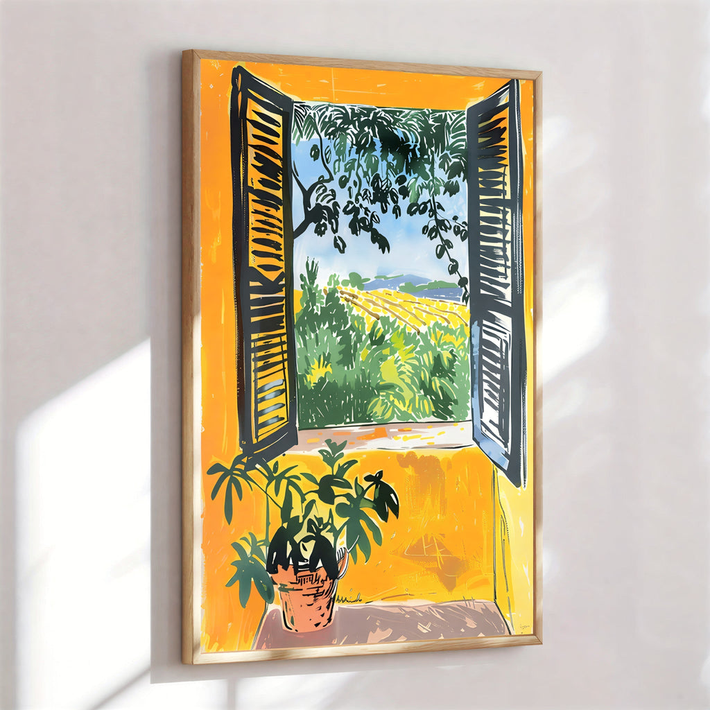 Matisse-inspired window view art print