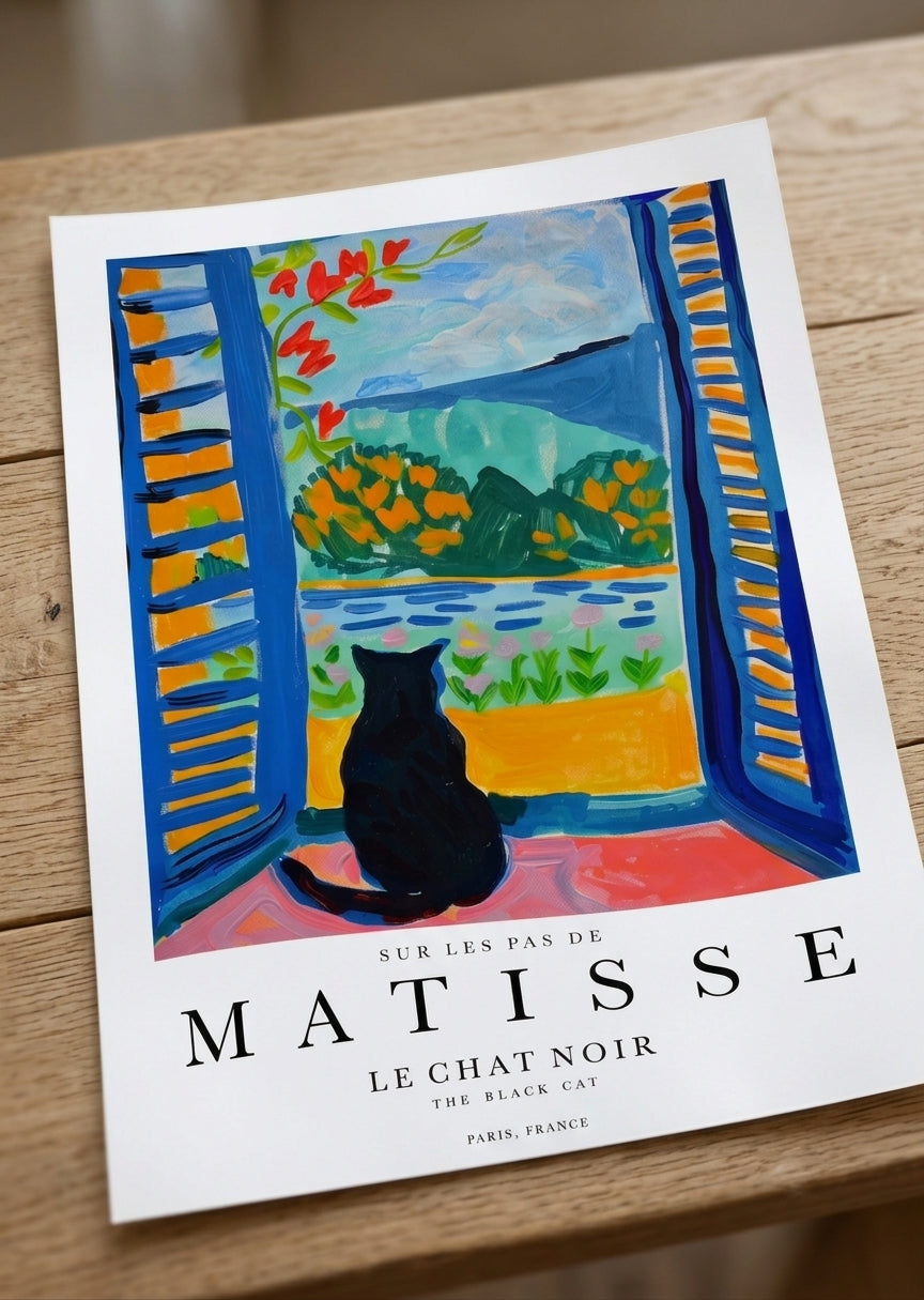 Matisse Inspired Cat Art Print