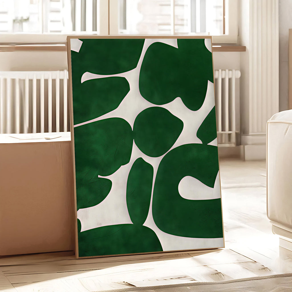 Green abstract wall art print