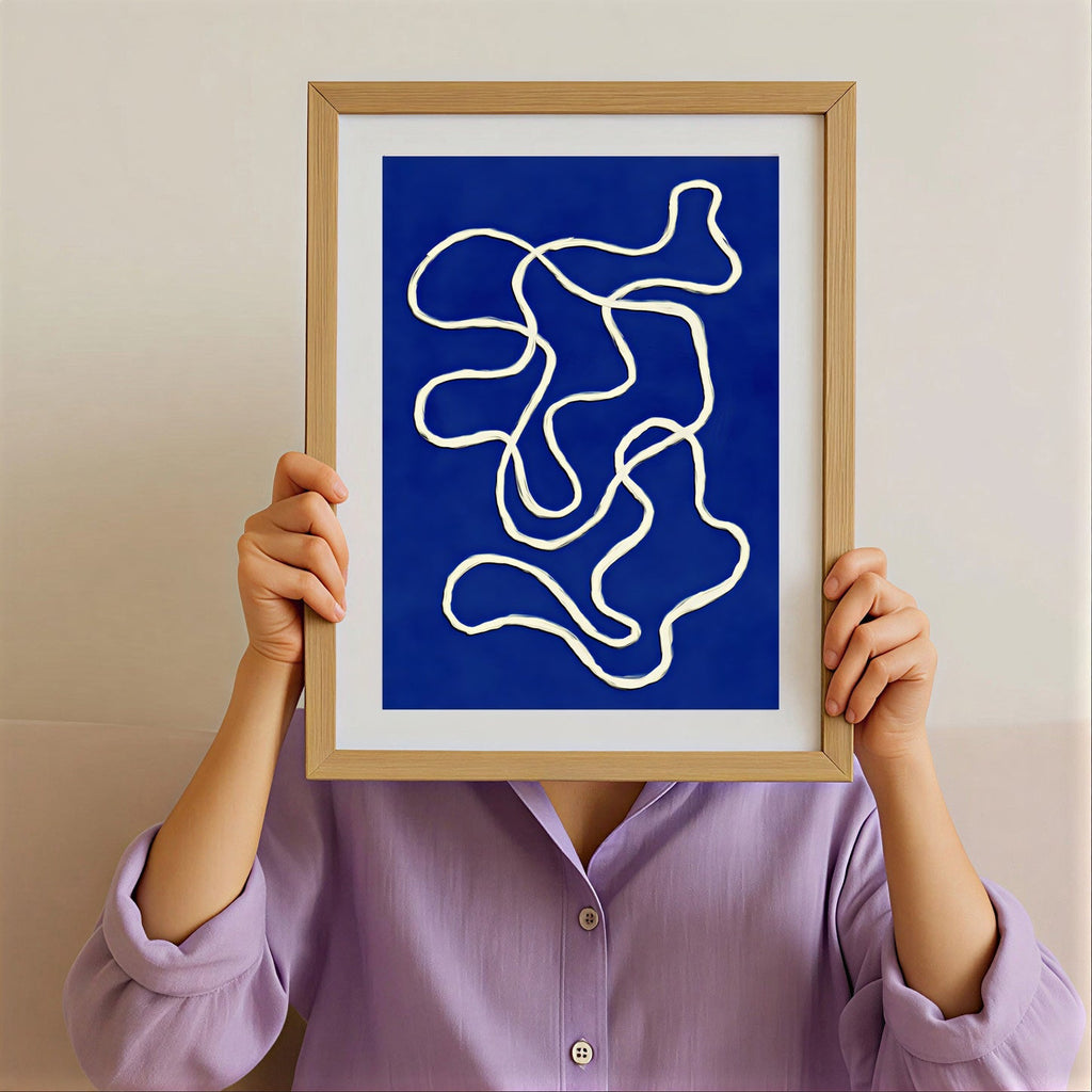Blue abstract wall art print
