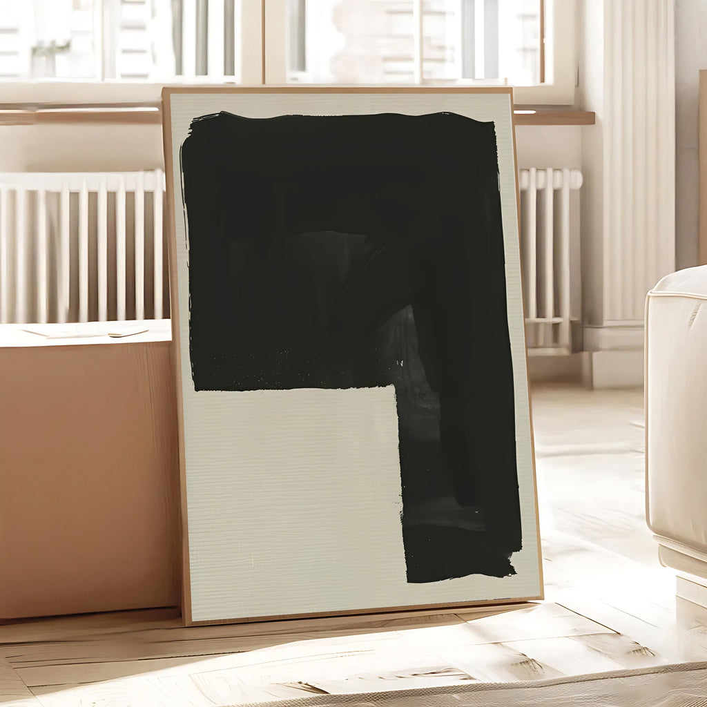 Modern black minimalist abstract wall art print