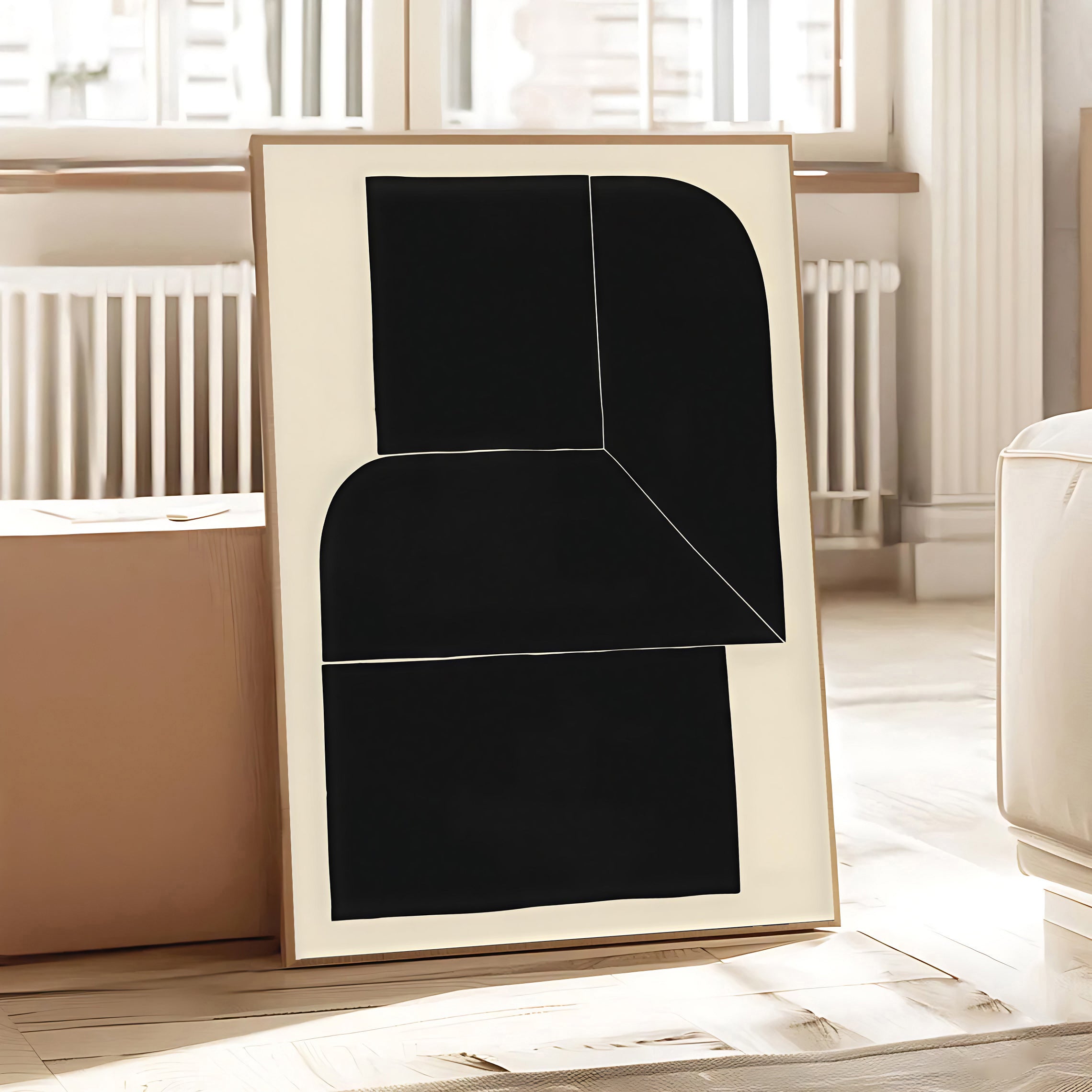 Black Minimalist Abstract Wall Art Print