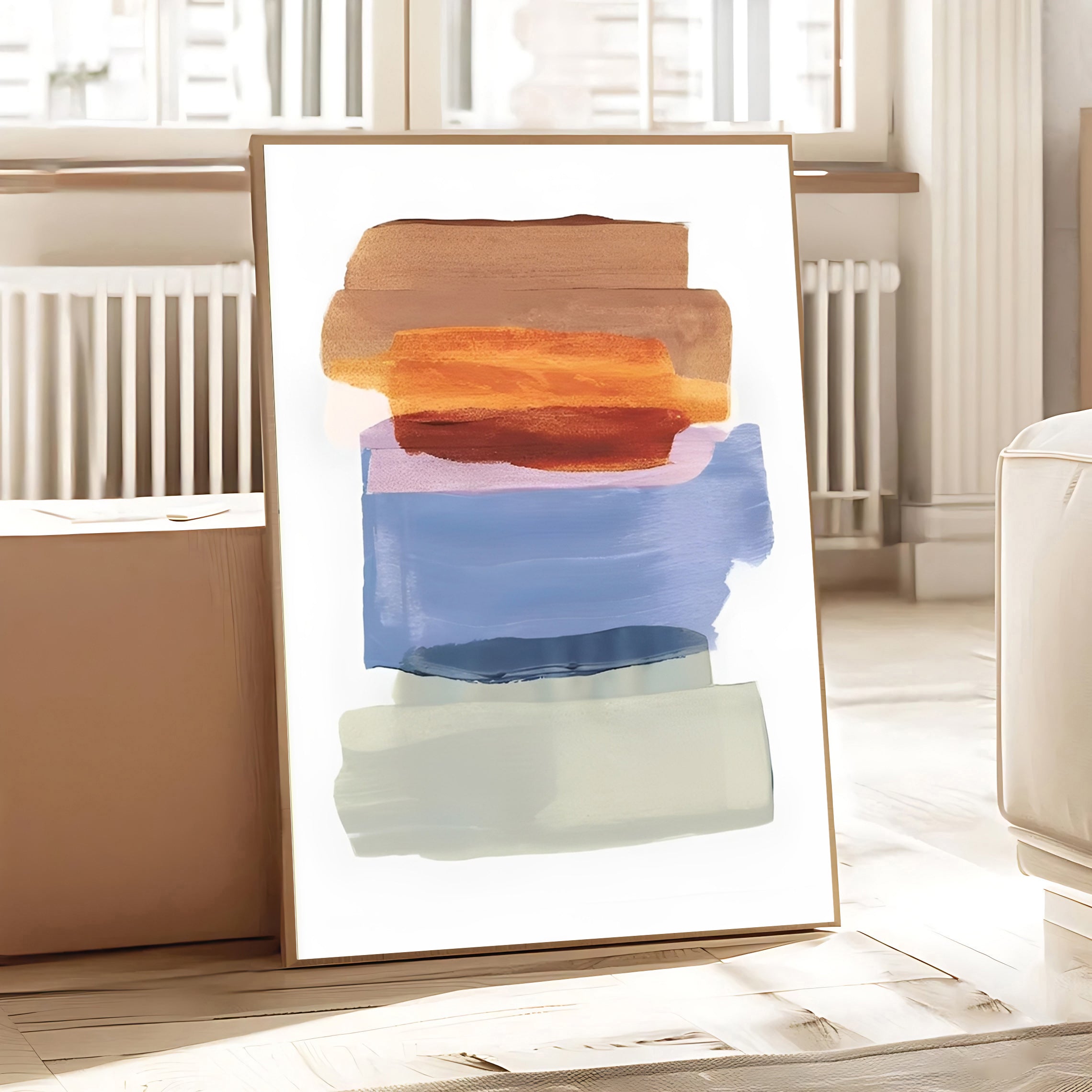 Abstract color block wall art print