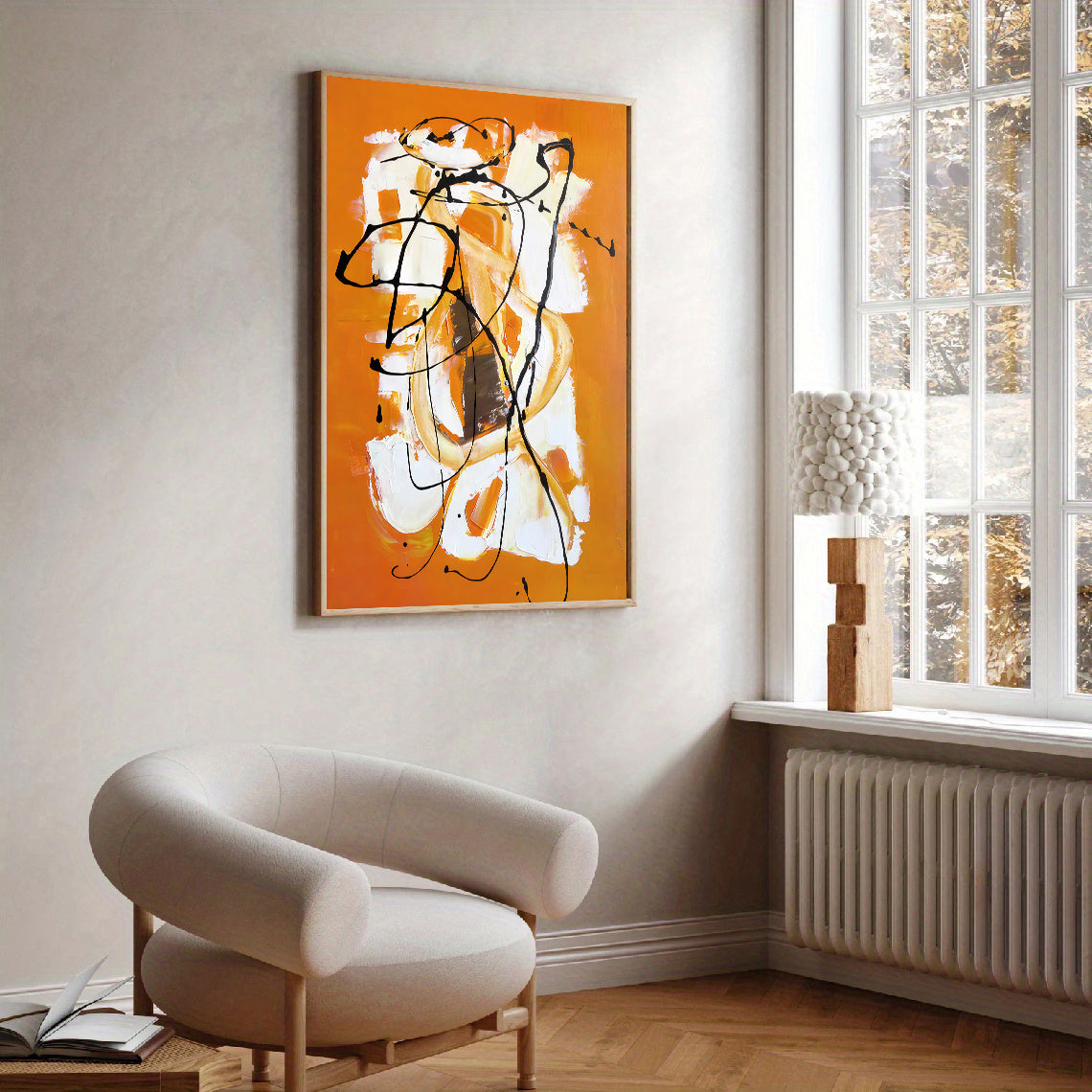 Abstract orange wall art print