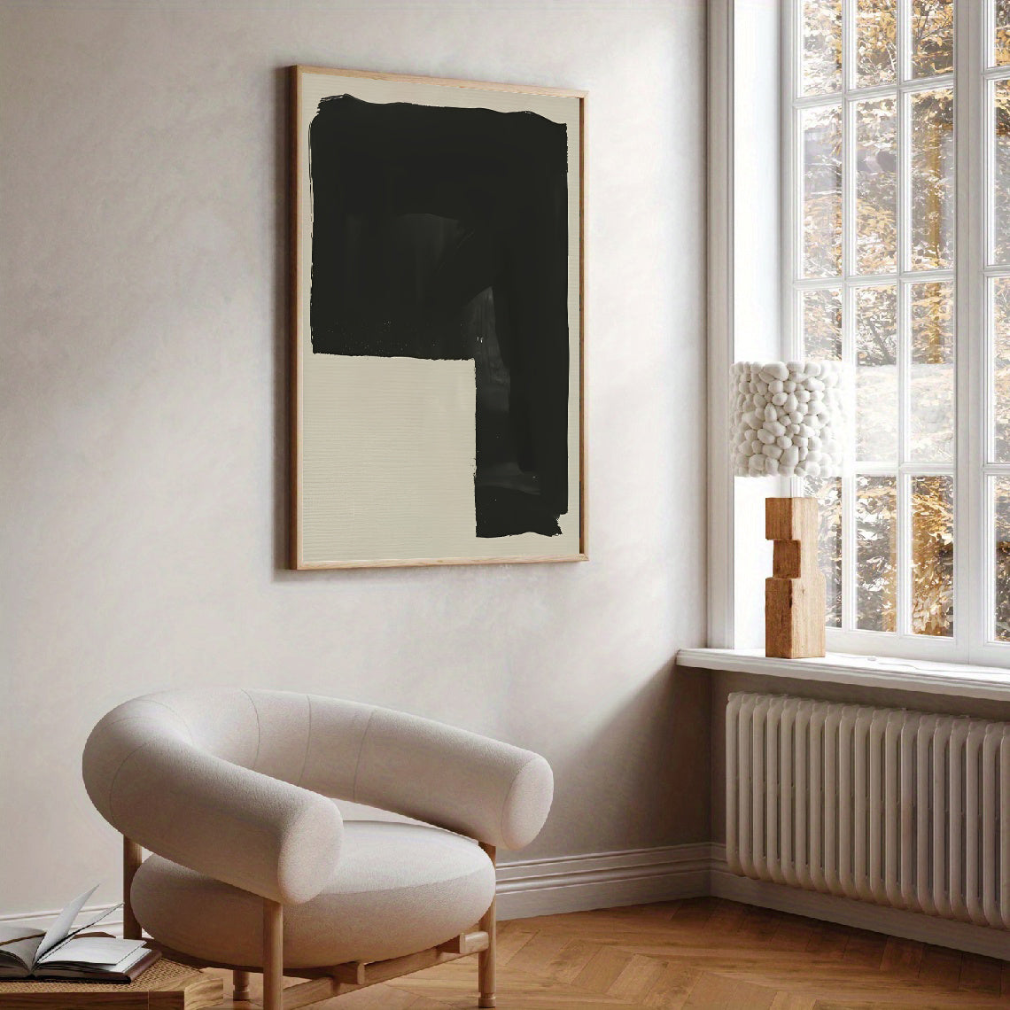 Modern black minimalist abstract wall art print