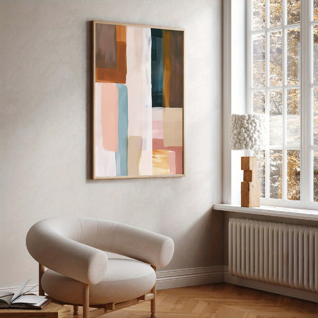 Modern neutral abstract wall art print