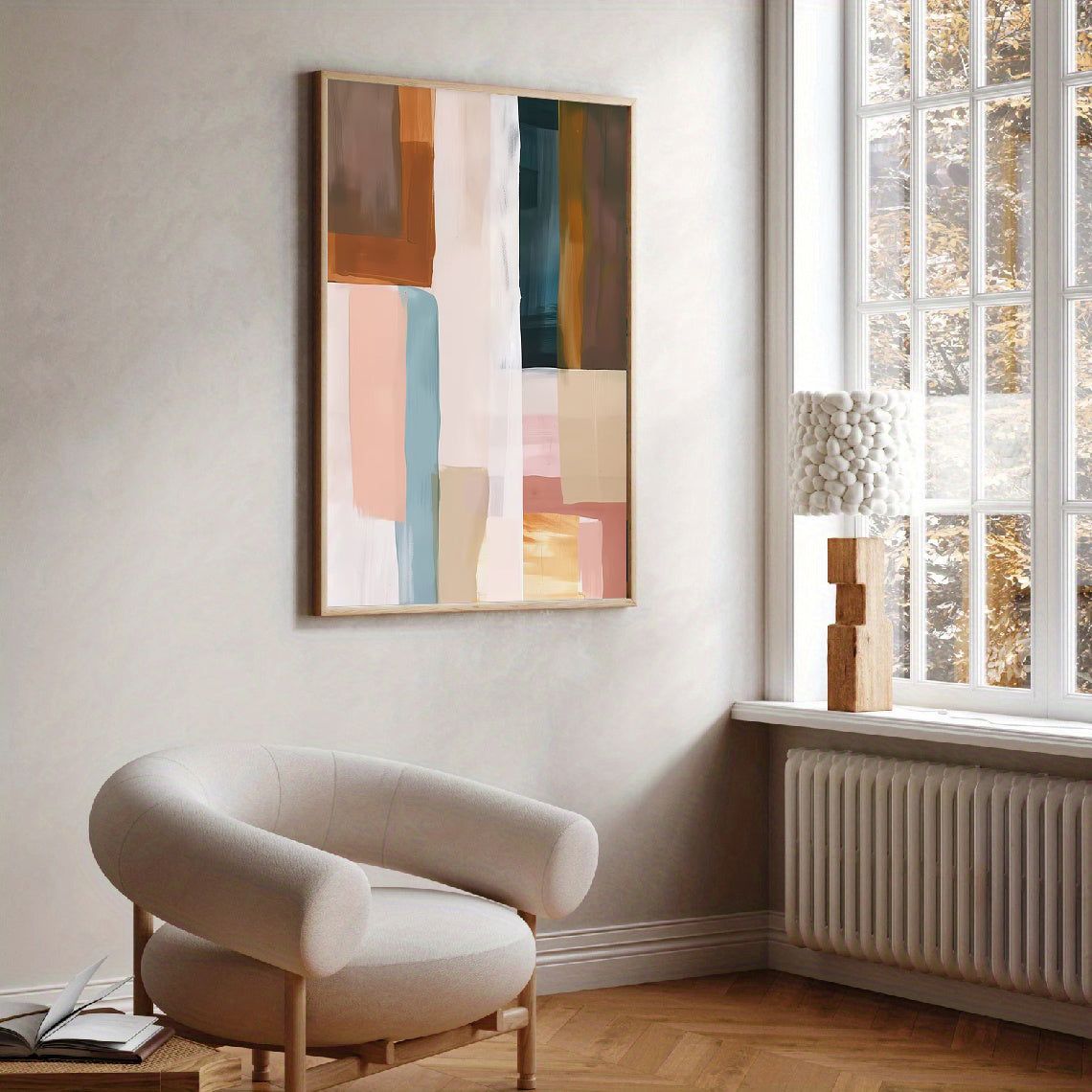 Modern neutral abstract wall art print