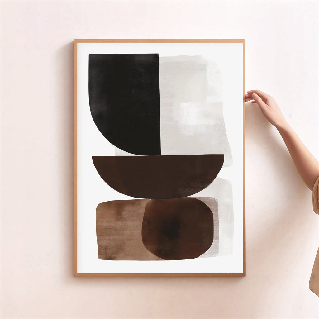 Abstract wall art in neutral tones