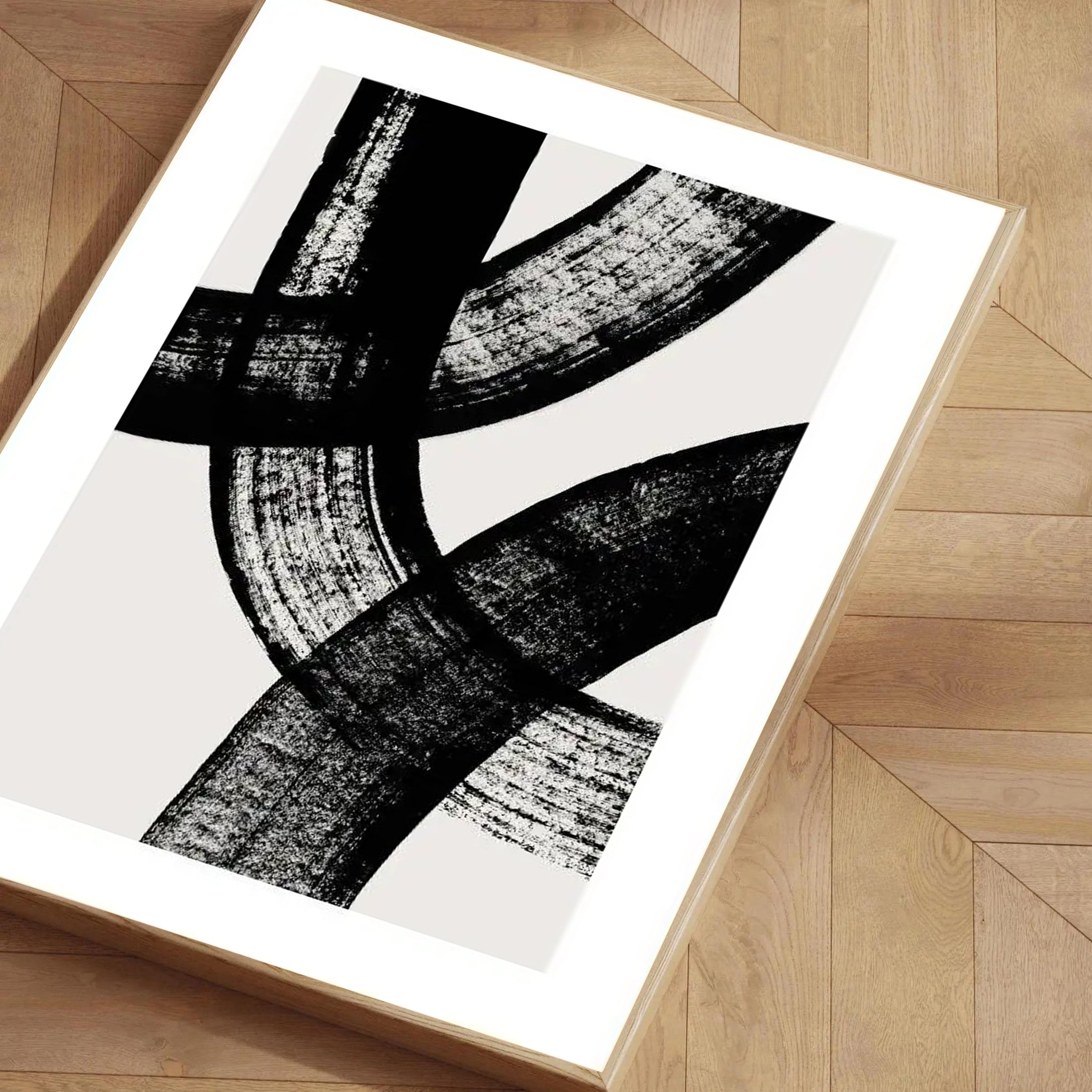 Black and white abstract wall art print