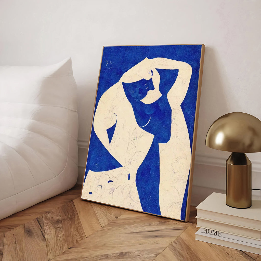 Abstract Blue Nude Wall Art Print