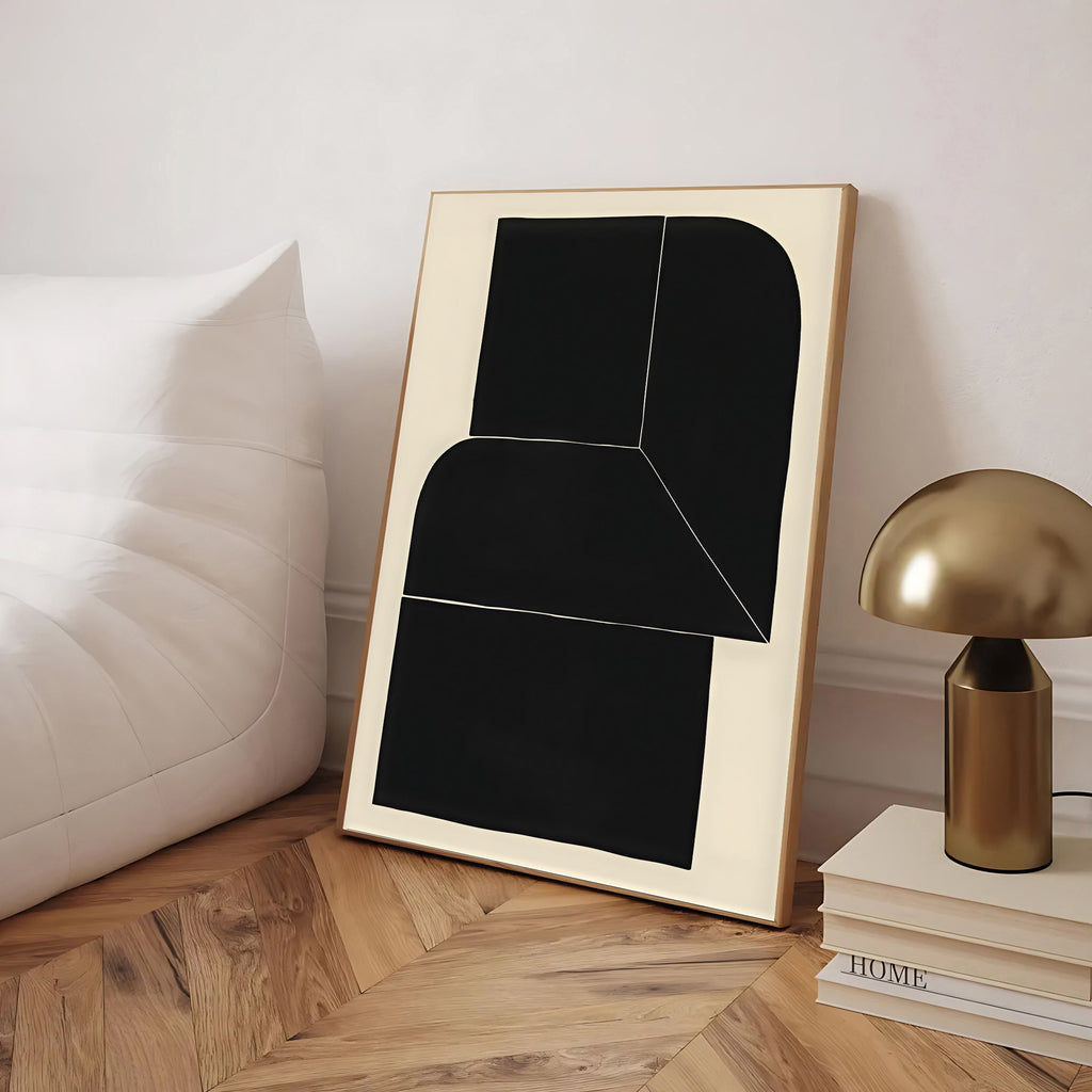 Black Minimalist Abstract Wall Art Print