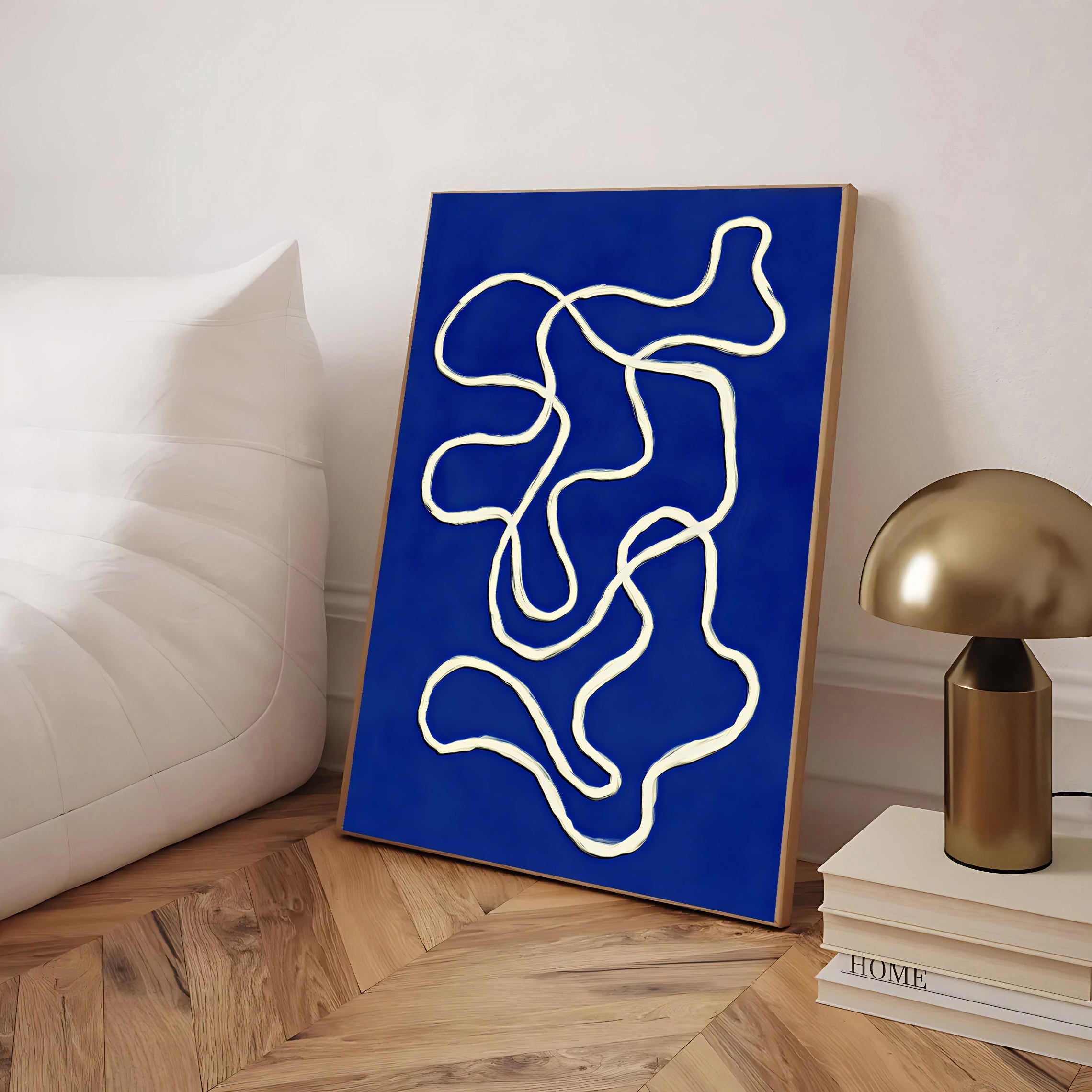 Blue abstract wall art print