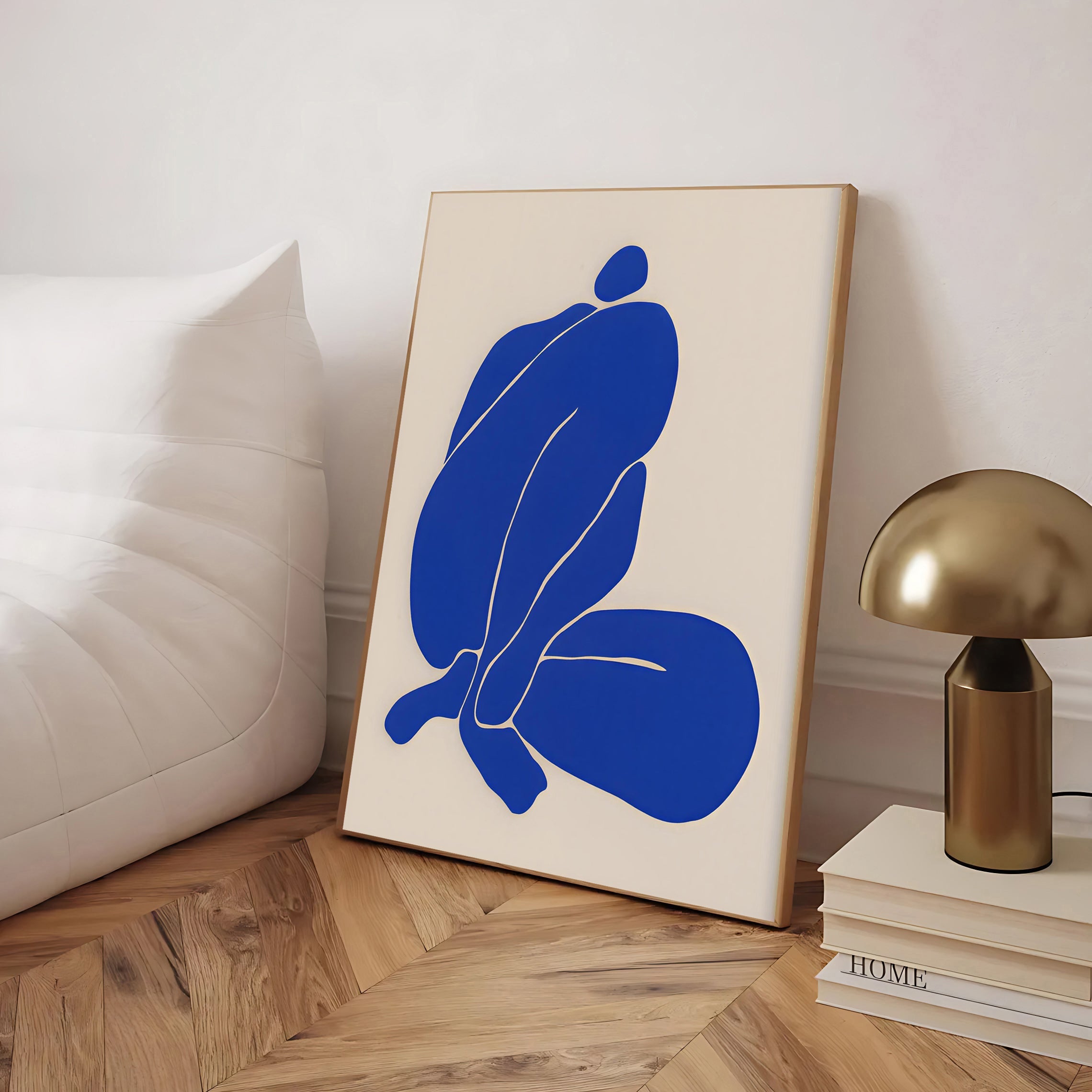 Blue Abstract Figure Wall Art Print