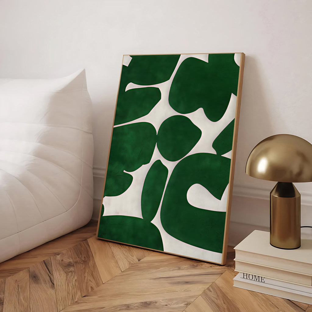 Green abstract wall art print