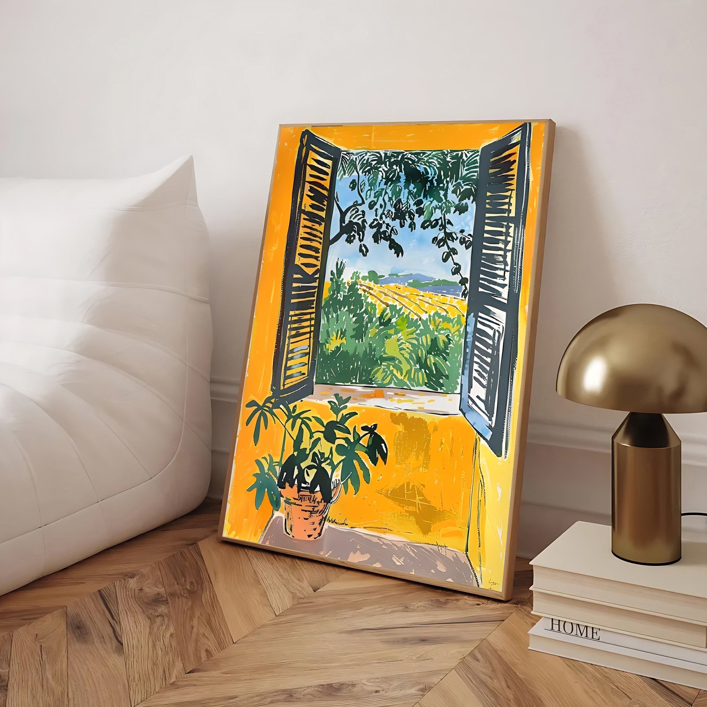 Matisse-inspired window view art print