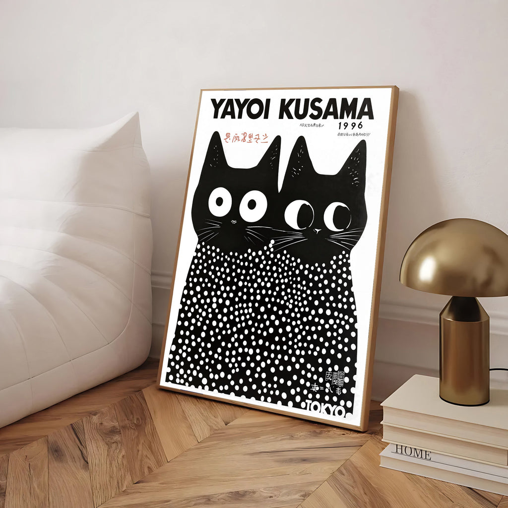 Yayoi Kusama Cat Print Poster (1996) – Polka Dot Art Wall Decor