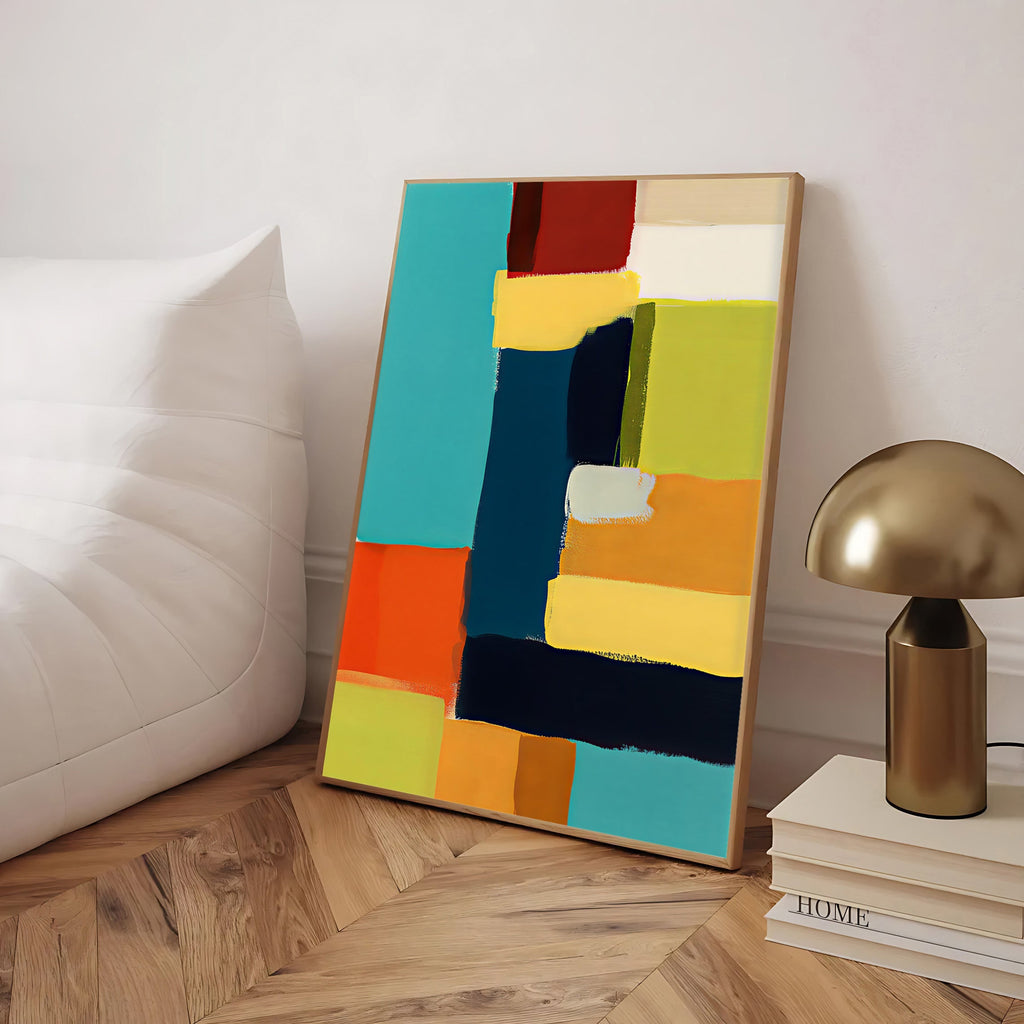 Mid century modern geometric art print