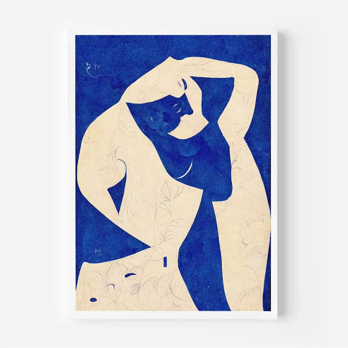 Abstract Blue Nude Wall Art Print