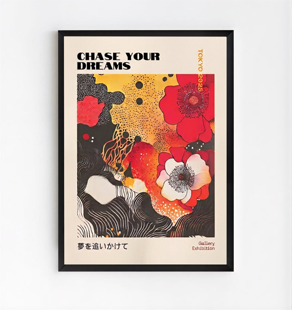Japanese Graphic Poppy Art Print