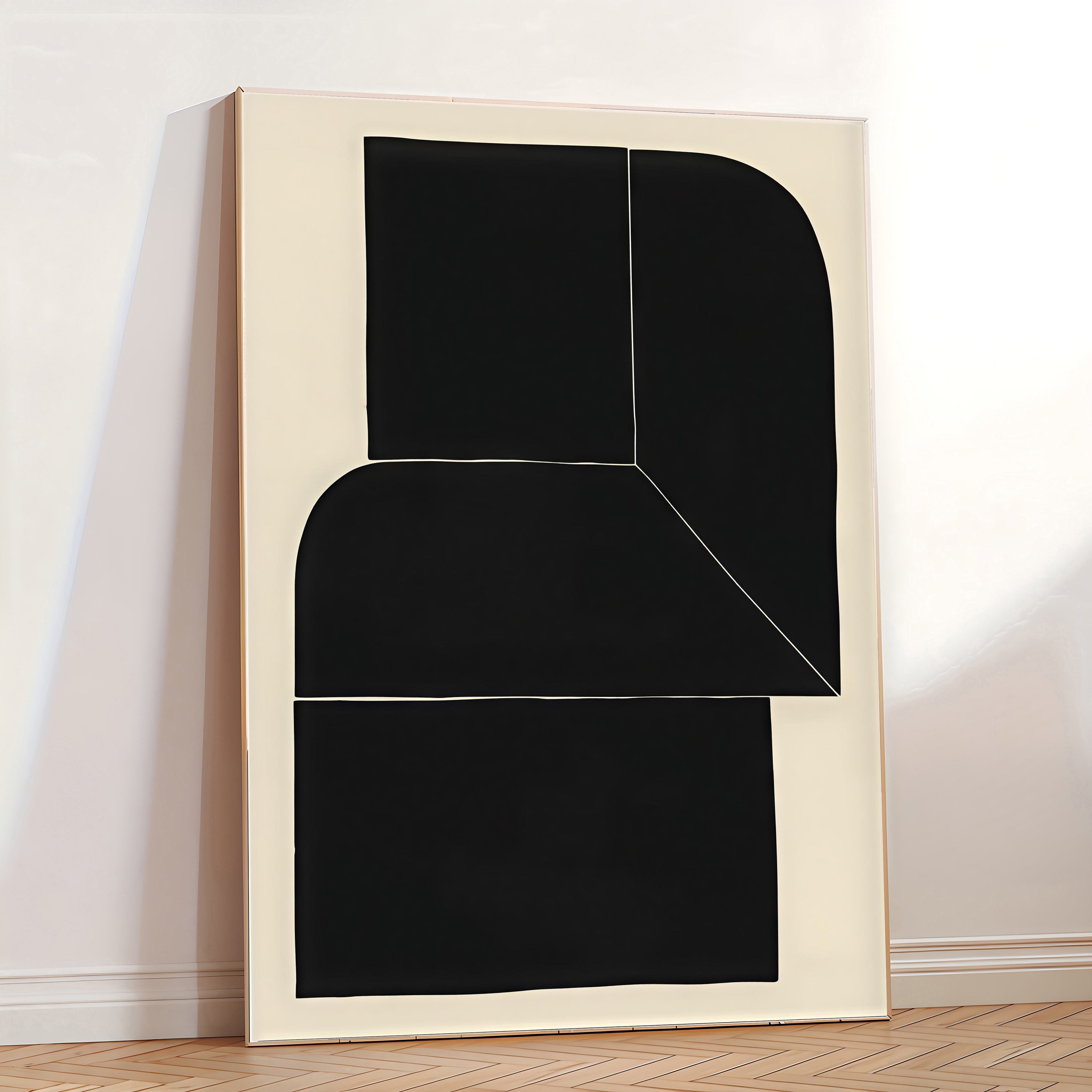 Black Minimalist Abstract Wall Art Print